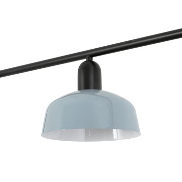 Faro Tatawin S - suspension - 100 x 18,4 x 210 cm - noir satiné et bleu grisâtre brillant