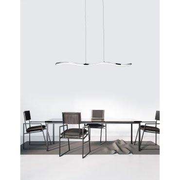 Nova Luce Cesena - lampe suspendue - 105 x 8,5 x 120 cm - 42W LED inclus - chrome