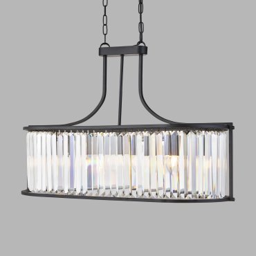 Searchlight Victoria - lampe suspendue - 78 x 30 x 150 cm - noir mat et transparent
