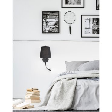 Nova Luce Sage - applique murale avec interrupteur - 20 x 29 x 59 cm - 3W LED inclus - noir