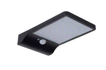 Lucide Basic - applique murale avec capteur solaire - 11 x 19 x 3,5 cm - 3W LED inclus - IP44 - noir