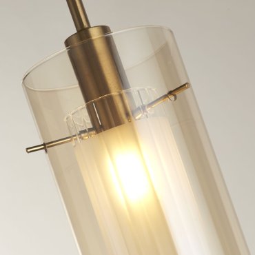 Searchlight Duo III - lampe suspendue - Ø 13 x 120 cm - bronze et champagne