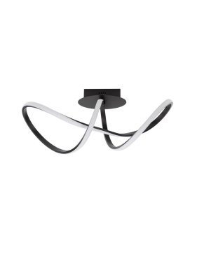 Nova Luce Amara - plafonnier - 61 x 24,5 x 27 cm - 23W LED inclus - noir sable