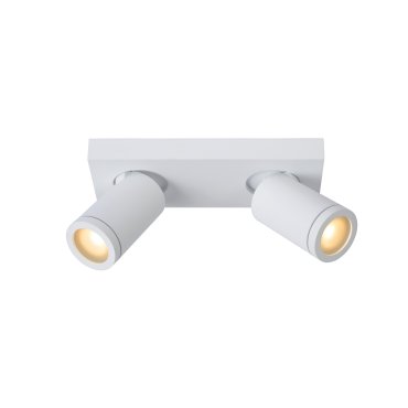Lucide Taylor - spot en saillie 2L - 24 x 10 x 12,5 cm - 2 x 5W LED dimmable inclus - dim to warm - IP44 - blanc