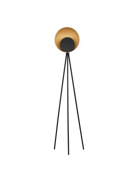 Nova Luce Kitro - lampadaire - Ø 34 x 151 cm - 12W LED inclus - noir mat et or