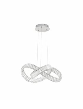 Nova Luce Conceto - suspension - Ø 60 x 120 cm - 49W LED dimmable inclus - chrome