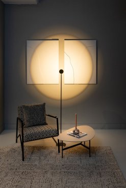 ETH Jake Round - lampadaire - Ø 20 x 154 cm - gradation à 3 niveaux - LED 9W inclus - noir