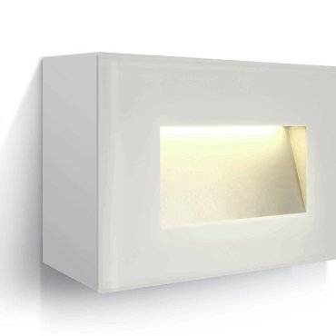 ONE Light Glass Face - applique murale extérieure - 12 x 5,5 x 8 cm - 4W LED inclus - IP65 - blanc