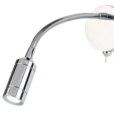 Searchlight LED Adjustable Wall Lights - applique murale avec interrupteur - 7 x 24 cm - 1W LED inclus - chrome