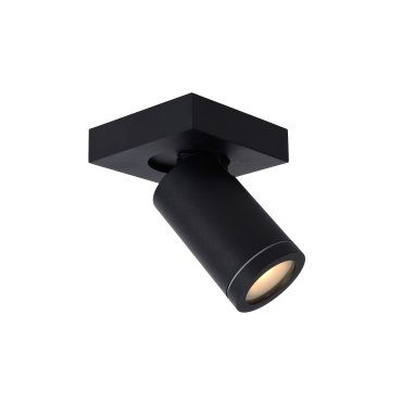 Lucide Taylor - spot en saillie 1L - 10 x 10 x 12,5 cm - 5W LED dimmable inclus - dim to warm - IP44 - noir