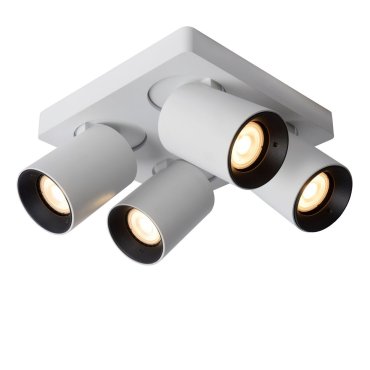 Lucide Nigel - spot en saillie - 20 x 20 x 11,3 cm - 4 x 5W dimmable inclus - dim to warm - white