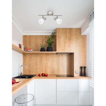 Nova Luce Publico - spot en saillie 2L - 34,2 x 7,8 x 16,2 cm - nickel satiné