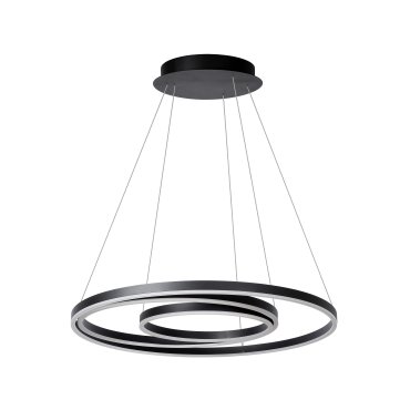 Lucide Triniti - lampe suspendue - Ø 80 x 135 cm - 136W LED dimmable inclus - noir