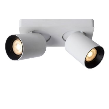 Lucide Nigel - spot en saillie - 20 x 10 x 11,3 cm - 2 x 5W dimmable incl.- dim to warm - white