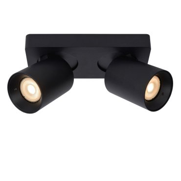 Lucide Nigel - spot en saillie - 20 x 10 x 11,3 cm - 2 x 5W dimmable inclus - dim to warm - noir