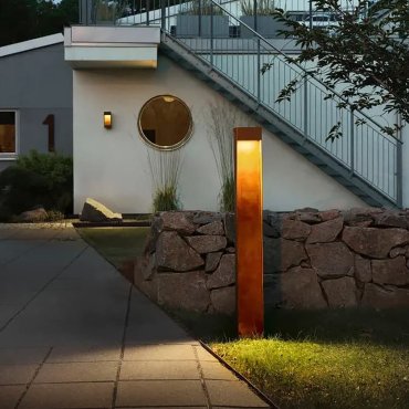 Konstsmide Rho - borne jardin - 12 x 9 x 100 cm - 10W LED dimmable incl. - IP54 - brun rouille