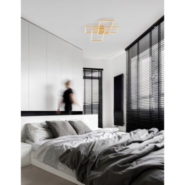 Nova Luce Bilbao - plafonnier - 90 x 67 x 9 cm - 55W LED dimmable inclus - or