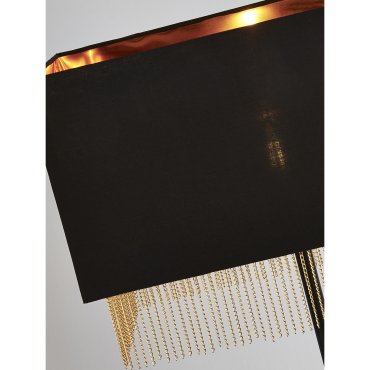 Searchlight Fringe - lampadaire - 147,5 cm - noir et or