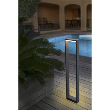 Faro Alp - lampe de jardin - 15 x 6 x 80 cm - 7W LED inclus - IP54 - gris foncé