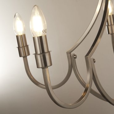 Searchlight Lodge - lustre - Ø 65 x 120 cm - argent satiné