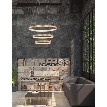 Nova Luce Leon - lampe suspendue - Ø 61 x 150 cm - 83W LED dimmable inclus - gold