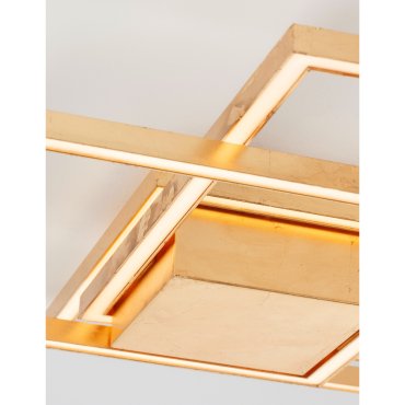 Nova Luce Bilbao - plafonnier - 56 x 56 x 8,5 cm - 42W LED dimmable inclus - or