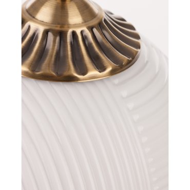 Nova Luce Athena - lampe suspendue - Ø 22,5 x 120 cm - blanc et laiton