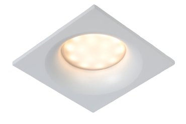 Lucide Ziva - spot encastré - 85 x 85 mm, Ø 75 mm à encastrer - IP44 - blanc