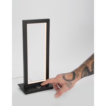 Nova Luce Wenna - lampe à poser - 17,5 x 10 x 36 cm - gradateur à 3 niveaux - 12W LED inclus - noir mat