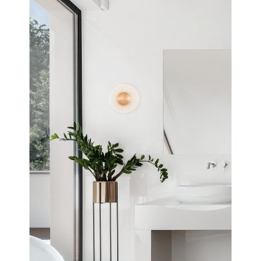 Nova Luce Esil - applique murale - Ø 20 x 11,2 cm - 8W LED inclus - laiton doré et transparent