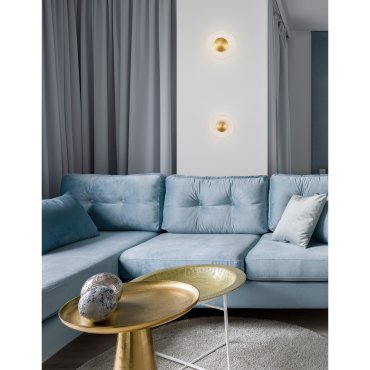 Nova Luce Esil - applique murale - Ø 16 x 10,7 cm - 4W LED inclus - laiton doré et transparent