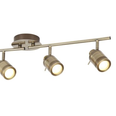 MODÈLE D’EXPOSITION - Searchlight Samson - spot en saillie 4L - 79 x 13 x 19,5 cm - IP44 - laiton antique