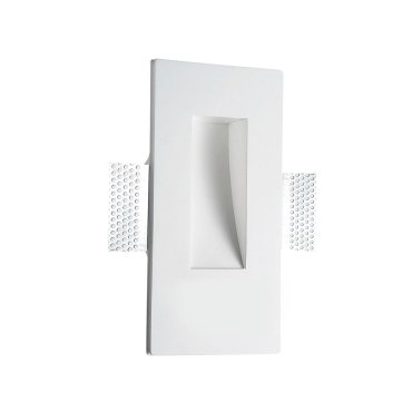Nova Luce Cirocco - applique encastrée - 17 x 8 cm - crépi blanc