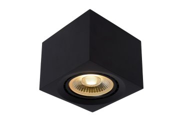 Lucide Fedler - spot en saillie - 12 x 12 x 8,5 cm - 12W LED dimmable inclus - dim to warm - noir