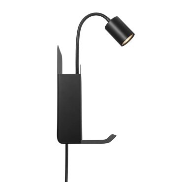 Nordlux Roomi - lampe murale avec interrupteur et double port USB - 16,5 x 24,8 x 28,2 cm - noir