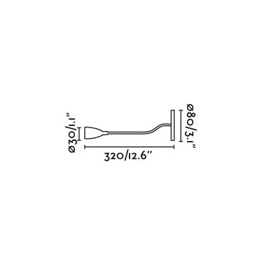 Faro Loke - applique murale - 32 x 8 cm - 3W LED inclus - chrome poli