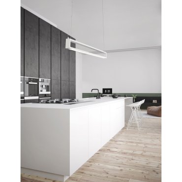 Nova Luce Line - lampe suspendue - 130 x 4,2 x 150 cm - 38W LED inclus - blanc sable