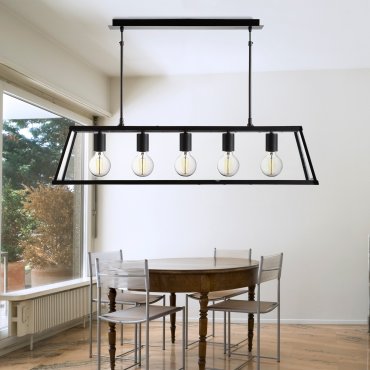 Searchlight Voyager - lampe suspendue - 90 x 20 x 100 cm - noir mat