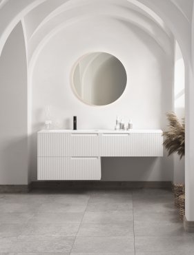 Nova Luce Dab - miroir avec éclairage - Ø 60 x 3 cm - 33W LED inclus - IP44 - argent
