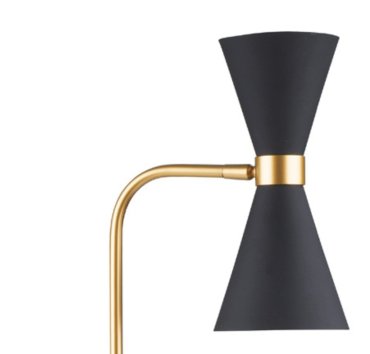 Maxlight Cornet - lampe de table - 67 cm - 2 x 5W LED inclus - noir et or