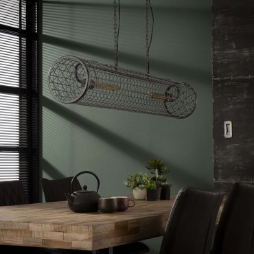 Vico Cylinder - lampe suspendue - 121 x 20 x 150 cm - gris