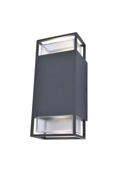 Lutec Ridge - applique d'extérieur - 10,6 x 8,1 x 23,5 cm - IP54 - gris foncé