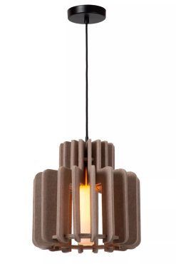 Lucide Rollo - lampe suspendue - Ø 31 x 150 cm - taupe