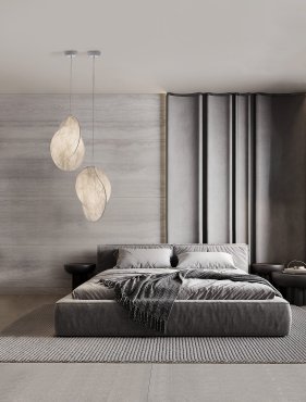 Nova Luce Esperia - lampe suspendue - Ø 53 x 215 cm - blanc sablé