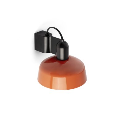Faro Tatawin - applique - Ø 18,4 x 15,5 cm - noir satiné et orange rougeâtre brillant