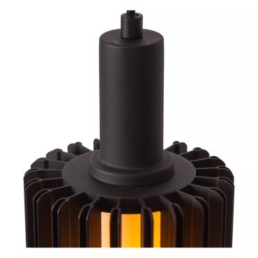 Lucide Lambres - lampe suspendue - Ø 15 x 164 cm - noir