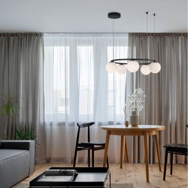 Nova Luce Joline - lampe suspendue - Ø 50 x 155 cm - 40W LED inclus - noir sable et blanc opale