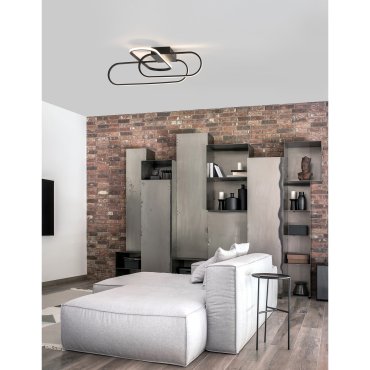 Nova Luce Arte - plafonnier - 66,5 x 53 x 18 cm - 38,4W LED dimmable inclus - noir mat