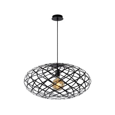 Lucide Wolfram - lampe suspendue - Ø 65 x 162 cm - noir