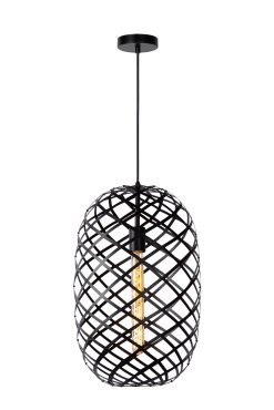 Lucide Wolfram - lampe suspendue - Ø 32 x 180 cm - noir